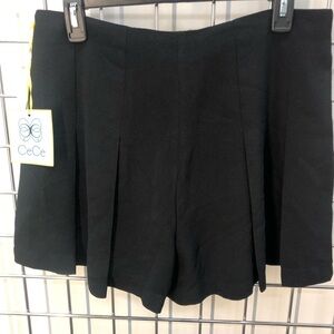 CeCe Black Pleated Skorts for Semi-Formal Occasions